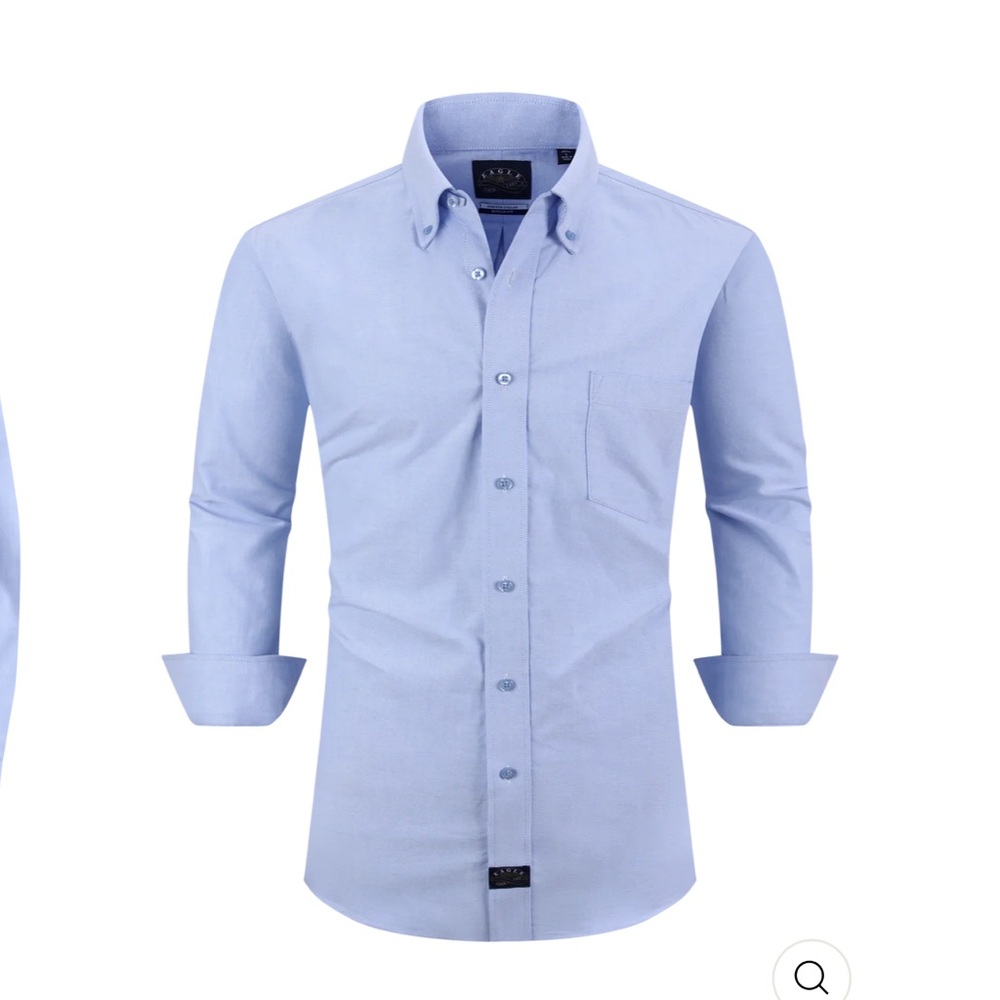 Men's EAGLE IRON FREE STRETCH NECK PINPOINT OXFORD SHIRT TALL Sz 18 - 36/37
